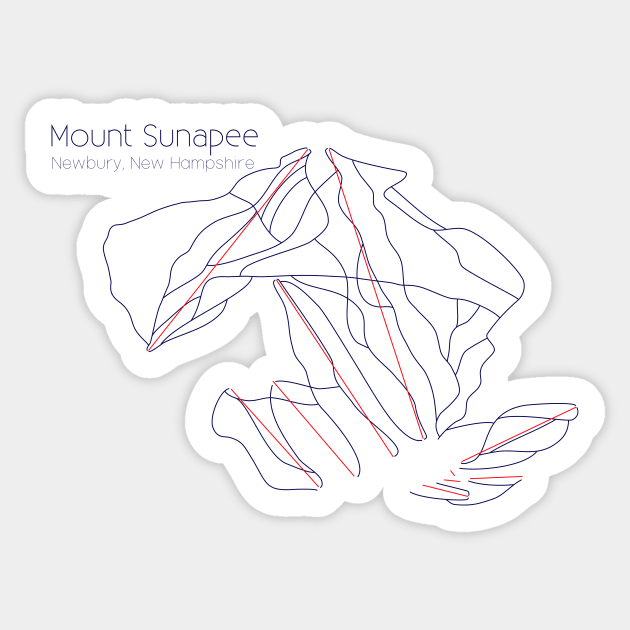 Mount Sunapee Trail Map Sticker by ChasingGnarnia